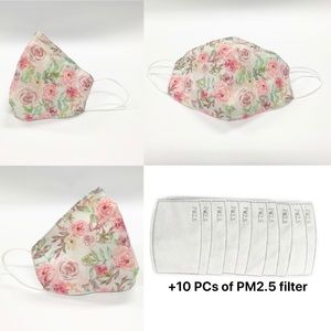 Flora Face Mask and filters 🤩 cotton,nose wire